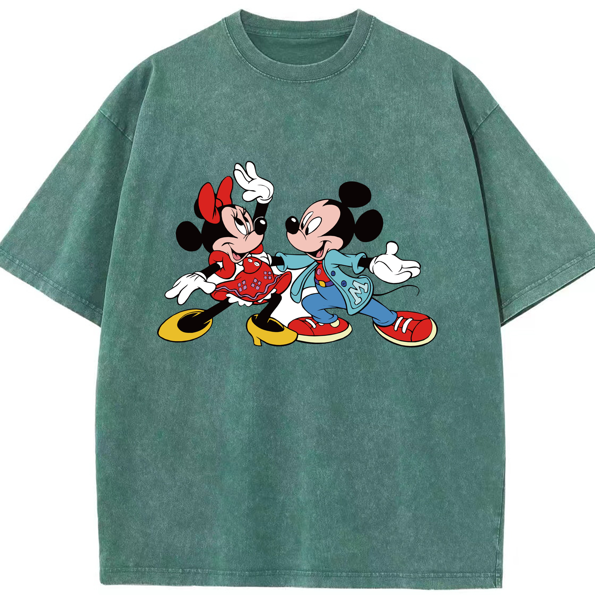 （画像用） ミッキーマウス Mickey Mouse 綿100% ヴィンテージ風 半袖Tシャツ（フロントプリント）